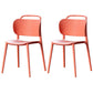 Modern Plastic Dining Chair Open Back Dining Side Armless Chair for Kitchen Orange 2 Piece Set Clearhalo ' kitchen&dining_furn' 'Dining Chairs' 'Dining Tables & Seating' 'dining_chair' 'furn' 'furn_dining_chair' 'Furniture' 'furniture_dining_chair' 'Kitchen & Dining Furniture' 'kitchen' 3825235