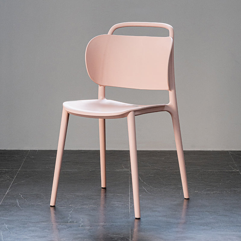 Modern Plastic Dining Chair Open Back Dining Side Armless Chair for Kitchen Light Pink 1 Piece Clearhalo ' kitchen&dining_furn' 'Dining Chairs' 'Dining Tables & Seating' 'dining_chair' 'furn' 'furn_dining_chair' 'Furniture' 'furniture_dining_chair' 'Kitchen & Dining Furniture' 'kitchen' 3825239
