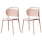 Modern Plastic Dining Chair Open Back Dining Side Armless Chair for Kitchen Light Pink 2 Piece Set Clearhalo ' kitchen&dining_furn' 'Dining Chairs' 'Dining Tables & Seating' 'dining_chair' 'furn' 'furn_dining_chair' 'Furniture' 'furniture_dining_chair' 'Kitchen & Dining Furniture' 'kitchen' 3825241