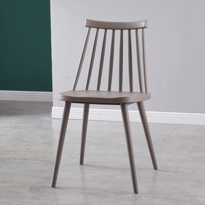 Contemporary Plastic Dining Chair Slat Back Side Armless Chair for Kitchen Grey 1 Piece Clearhalo ' kitchen&dining_furn' 'Dining Chairs' 'Dining Tables & Seating' 'dining_chair' 'furn' 'furn_dining_chair' 'Furniture' 'furniture_dining_chair' 'Kitchen & Dining Furniture' 'kitchen' 3825244