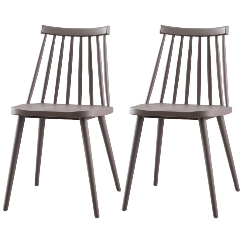 Contemporary Plastic Dining Chair Slat Back Side Armless Chair for Kitchen Grey 2 Piece Set Clearhalo ' kitchen&dining_furn' 'Dining Chairs' 'Dining Tables & Seating' 'dining_chair' 'furn' 'furn_dining_chair' 'Furniture' 'furniture_dining_chair' 'Kitchen & Dining Furniture' 'kitchen' 3825245