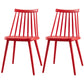 Contemporary Plastic Dining Chair Slat Back Side Armless Chair for Kitchen Red 2 Piece Set Clearhalo ' kitchen&dining_furn' 'Dining Chairs' 'Dining Tables & Seating' 'dining_chair' 'furn' 'furn_dining_chair' 'Furniture' 'furniture_dining_chair' 'Kitchen & Dining Furniture' 'kitchen' 3825251