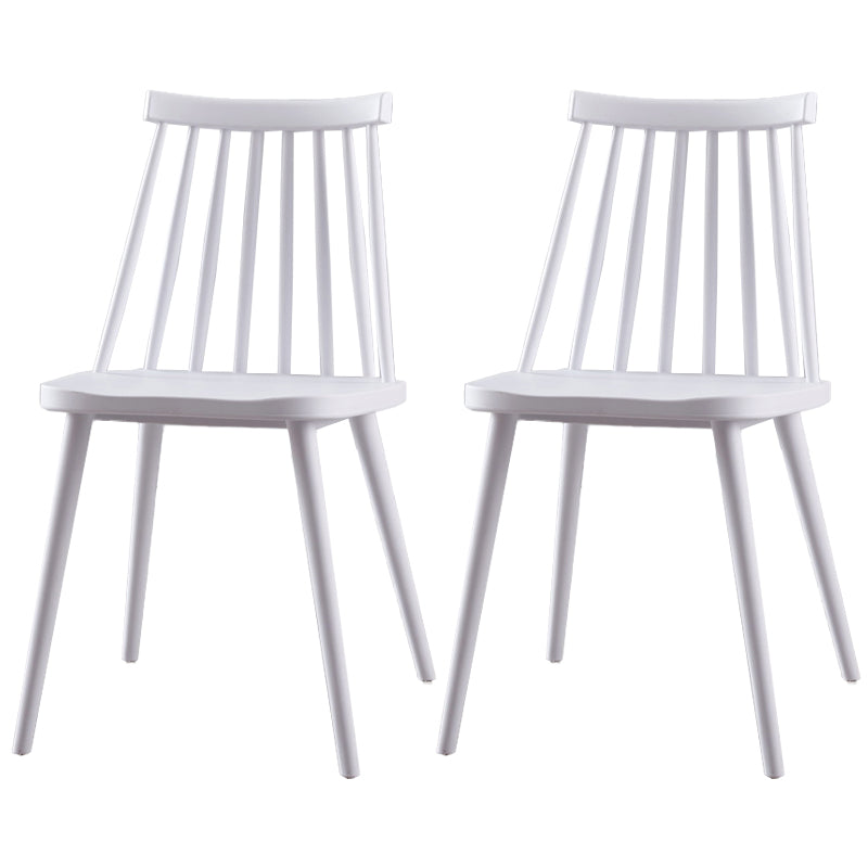 Contemporary Plastic Dining Chair Slat Back Side Armless Chair for Kitchen White 2 Piece Set Clearhalo ' kitchen&dining_furn' 'Dining Chairs' 'Dining Tables & Seating' 'dining_chair' 'furn' 'furn_dining_chair' 'Furniture' 'furniture_dining_chair' 'Kitchen & Dining Furniture' 'kitchen' 3825263