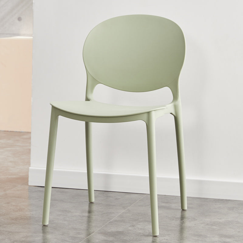 Contemporary Plastic Dining Chair Open Back Dining Side Armless Chair for Kitchen Green 1 Piece Clearhalo ' kitchen&dining_furn' 'Dining Chairs' 'Dining Tables & Seating' 'dining_chair' 'furn' 'furn_dining_chair' 'Furniture' 'furniture_dining_chair' 'Kitchen & Dining Furniture' 'kitchen' 3825272