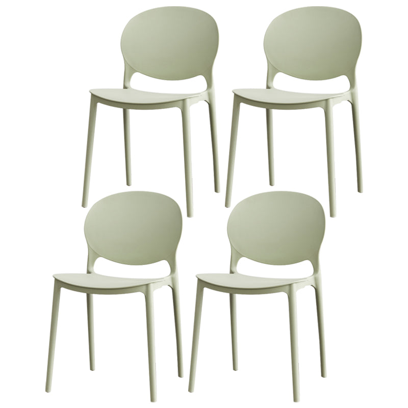 Contemporary Plastic Dining Chair Open Back Dining Side Armless Chair for Kitchen Green 4 Piece Set Clearhalo ' kitchen&dining_furn' 'Dining Chairs' 'Dining Tables & Seating' 'dining_chair' 'furn' 'furn_dining_chair' 'Furniture' 'furniture_dining_chair' 'Kitchen & Dining Furniture' 'kitchen' 3825275