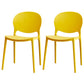 Contemporary Plastic Dining Chair Open Back Dining Side Armless Chair for Kitchen Yellow 2 Piece Set Clearhalo ' kitchen&dining_furn' 'Dining Chairs' 'Dining Tables & Seating' 'dining_chair' 'furn' 'furn_dining_chair' 'Furniture' 'furniture_dining_chair' 'Kitchen & Dining Furniture' 'kitchen' 3825280