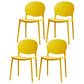 Contemporary Plastic Dining Chair Open Back Dining Side Armless Chair for Kitchen Yellow 4 Piece Set Clearhalo ' kitchen&dining_furn' 'Dining Chairs' 'Dining Tables & Seating' 'dining_chair' 'furn' 'furn_dining_chair' 'Furniture' 'furniture_dining_chair' 'Kitchen & Dining Furniture' 'kitchen' 3825281