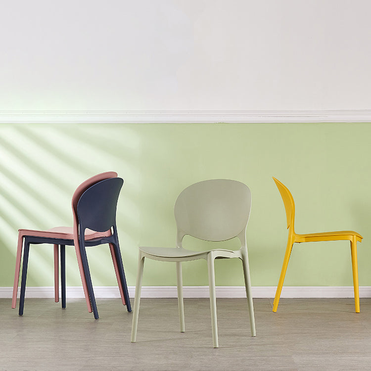Contemporary Plastic Dining Chair Open Back Dining Side Armless Chair for Kitchen Clearhalo ' kitchen&dining_furn' 'Dining Chairs' 'Dining Tables & Seating' 'dining_chair' 'furn' 'furn_dining_chair' 'Furniture' 'furniture_dining_chair' 'Kitchen & Dining Furniture' 'kitchen' 3825285