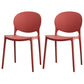 Contemporary Plastic Dining Chair Open Back Dining Side Armless Chair for Kitchen Crimson 2 Piece Set Clearhalo ' kitchen&dining_furn' 'Dining Chairs' 'Dining Tables & Seating' 'dining_chair' 'furn' 'furn_dining_chair' 'Furniture' 'furniture_dining_chair' 'Kitchen & Dining Furniture' 'kitchen' 3825286