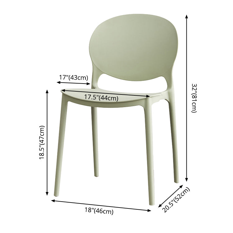 Contemporary Plastic Dining Chair Open Back Dining Side Armless Chair for Kitchen Clearhalo ' kitchen&dining_furn' 'Dining Chairs' 'Dining Tables & Seating' 'dining_chair' 'furn' 'furn_dining_chair' 'Furniture' 'furniture_dining_chair' 'Kitchen & Dining Furniture' 'kitchen' 3825289