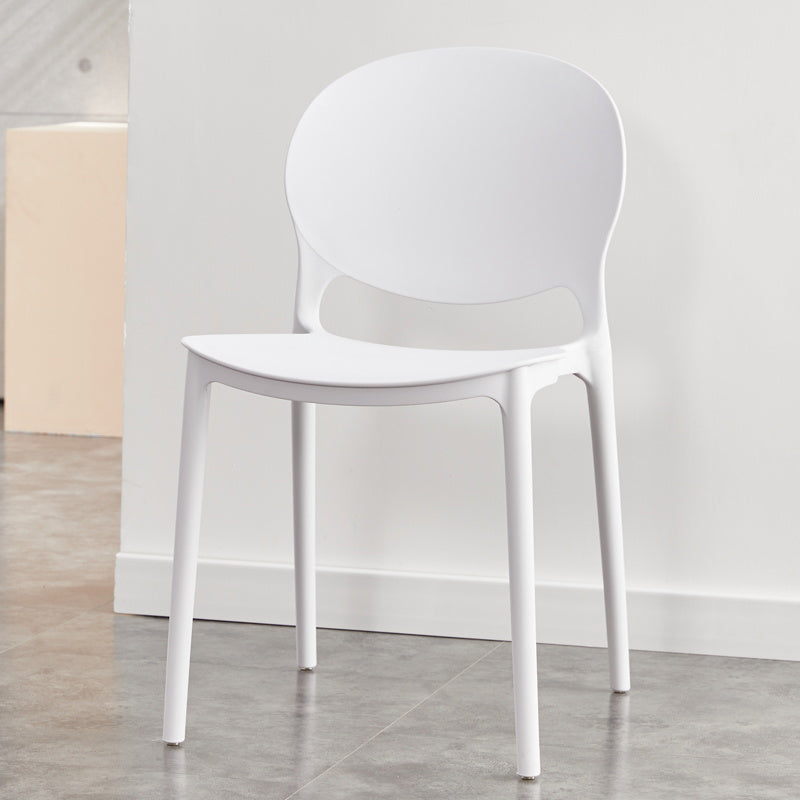 Contemporary Plastic Dining Chair Open Back Dining Side Armless Chair for Kitchen White 1 Piece Clearhalo ' kitchen&dining_furn' 'Dining Chairs' 'Dining Tables & Seating' 'dining_chair' 'furn' 'furn_dining_chair' 'Furniture' 'furniture_dining_chair' 'Kitchen & Dining Furniture' 'kitchen' 3825295