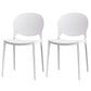 Contemporary Plastic Dining Chair Open Back Dining Side Armless Chair for Kitchen White 2 Piece Set Clearhalo ' kitchen&dining_furn' 'Dining Chairs' 'Dining Tables & Seating' 'dining_chair' 'furn' 'furn_dining_chair' 'Furniture' 'furniture_dining_chair' 'Kitchen & Dining Furniture' 'kitchen' 3825297