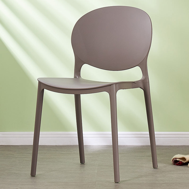 Contemporary Plastic Dining Chair Open Back Dining Side Armless Chair for Kitchen Coffee 1 Piece Clearhalo ' kitchen&dining_furn' 'Dining Chairs' 'Dining Tables & Seating' 'dining_chair' 'furn' 'furn_dining_chair' 'Furniture' 'furniture_dining_chair' 'Kitchen & Dining Furniture' 'kitchen' 3825299