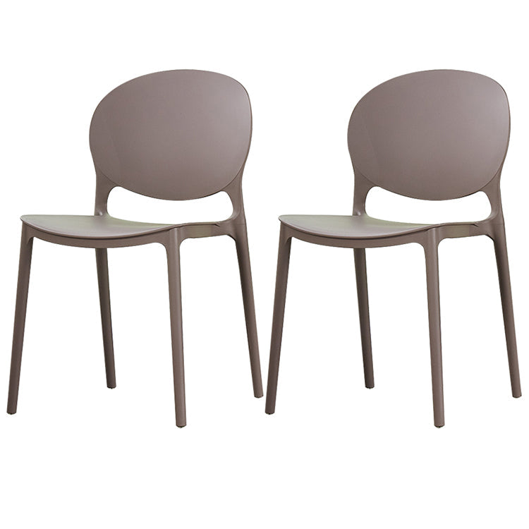 Contemporary Plastic Dining Chair Open Back Dining Side Armless Chair for Kitchen Coffee 2 Piece Set Clearhalo ' kitchen&dining_furn' 'Dining Chairs' 'Dining Tables & Seating' 'dining_chair' 'furn' 'furn_dining_chair' 'Furniture' 'furniture_dining_chair' 'Kitchen & Dining Furniture' 'kitchen' 3825300