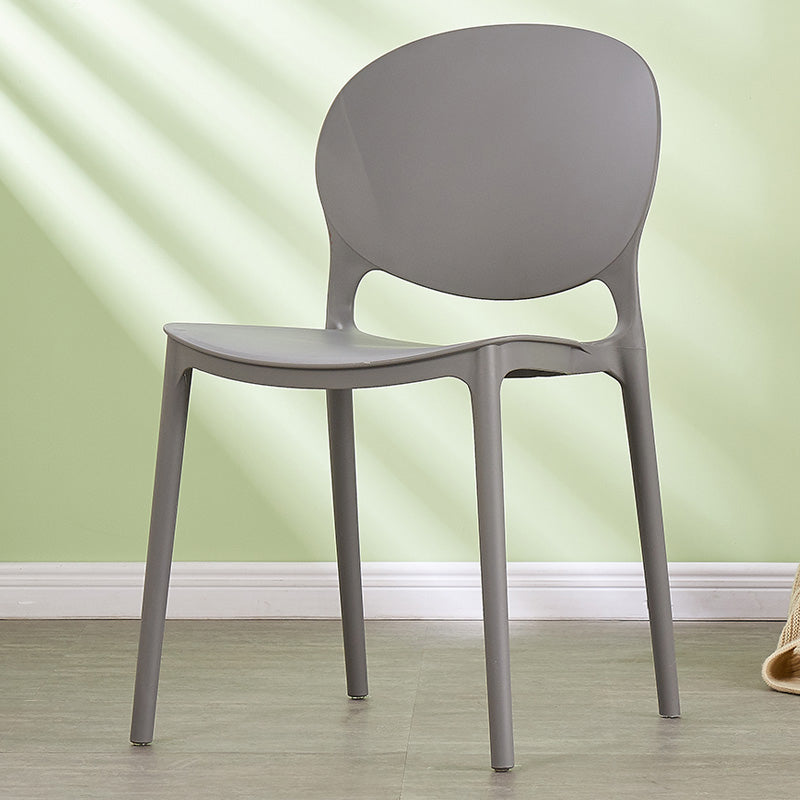 Contemporary Plastic Dining Chair Open Back Dining Side Armless Chair for Kitchen Grey 1 Piece Clearhalo ' kitchen&dining_furn' 'Dining Chairs' 'Dining Tables & Seating' 'dining_chair' 'furn' 'furn_dining_chair' 'Furniture' 'furniture_dining_chair' 'Kitchen & Dining Furniture' 'kitchen' 3825302