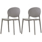 Contemporary Plastic Dining Chair Open Back Dining Side Armless Chair for Kitchen Grey 2 Piece Set Clearhalo ' kitchen&dining_furn' 'Dining Chairs' 'Dining Tables & Seating' 'dining_chair' 'furn' 'furn_dining_chair' 'Furniture' 'furniture_dining_chair' 'Kitchen & Dining Furniture' 'kitchen' 3825303