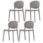 Contemporary Plastic Dining Chair Open Back Dining Side Armless Chair for Kitchen Grey 4 Piece Set Clearhalo ' kitchen&dining_furn' 'Dining Chairs' 'Dining Tables & Seating' 'dining_chair' 'furn' 'furn_dining_chair' 'Furniture' 'furniture_dining_chair' 'Kitchen & Dining Furniture' 'kitchen' 3825304