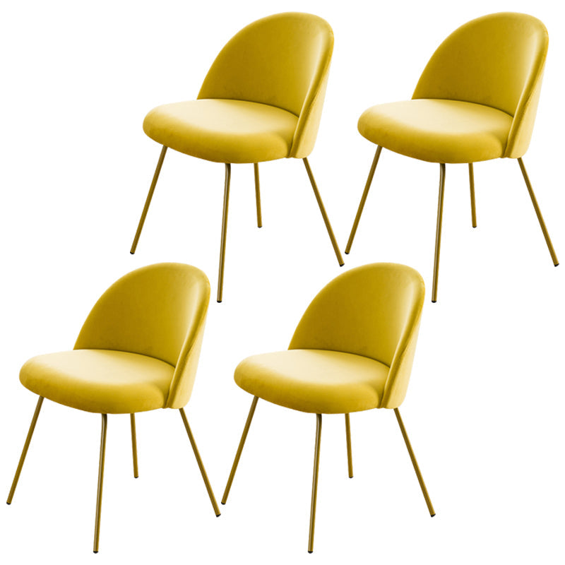 Flannel Scandinavian Western Restaurant Side Chair Parsons Matte Finish Dining Chair Yellow 4 Piece Set Clearhalo ' kitchen&dining_furn' 'Dining Chairs' 'Dining Tables & Seating' 'dining_chair' 'furn' 'furn_dining_chair' 'Furniture' 'furniture_dining_chair' 'Kitchen & Dining Furniture' 'kitchen' 3825315