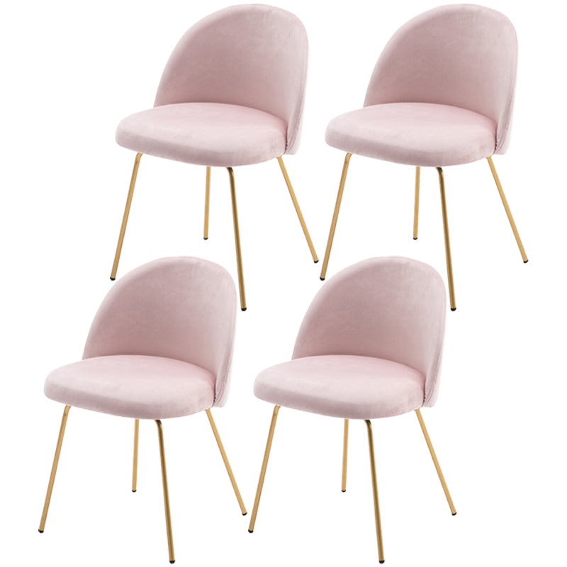 Flannel Scandinavian Western Restaurant Side Chair Parsons Matte Finish Dining Chair Pink 4 Piece Set Clearhalo ' kitchen&dining_furn' 'Dining Chairs' 'Dining Tables & Seating' 'dining_chair' 'furn' 'furn_dining_chair' 'Furniture' 'furniture_dining_chair' 'Kitchen & Dining Furniture' 'kitchen' 3825328