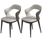 Contemporary Metal Dining Room Armchairs PU Leather Dining Chairs for Home Use Gray-White 2 Piece Set Clearhalo ' kitchen&dining_furn' 'Dining Chairs' 'Dining Tables & Seating' 'dining_chair' 'furn' 'furn_dining_chair' 'Furniture' 'furniture_dining_chair' 'Kitchen & Dining Furniture' 'kitchen' 3825354
