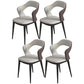 Contemporary Metal Dining Room Armchairs PU Leather Dining Chairs for Home Use Gray-White 4 Piece Set Clearhalo ' kitchen&dining_furn' 'Dining Chairs' 'Dining Tables & Seating' 'dining_chair' 'furn' 'furn_dining_chair' 'Furniture' 'furniture_dining_chair' 'Kitchen & Dining Furniture' 'kitchen' 3825356
