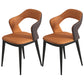 Contemporary Metal Dining Room Armchairs PU Leather Dining Chairs for Home Use Orange 2 Piece Set Clearhalo ' kitchen&dining_furn' 'Dining Chairs' 'Dining Tables & Seating' 'dining_chair' 'furn' 'furn_dining_chair' 'Furniture' 'furniture_dining_chair' 'Kitchen & Dining Furniture' 'kitchen' 3825361