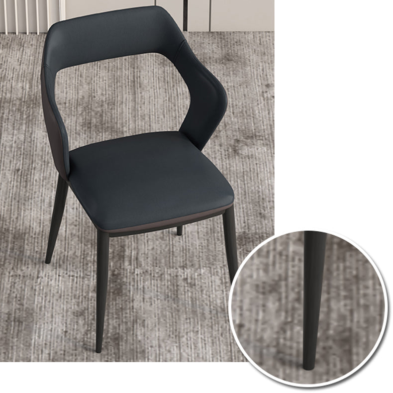Contemporary Metal Dining Room Armchairs PU Leather Dining Chairs for Home Use Clearhalo ' kitchen&dining_furn' 'Dining Chairs' 'Dining Tables & Seating' 'dining_chair' 'furn' 'furn_dining_chair' 'Furniture' 'furniture_dining_chair' 'Kitchen & Dining Furniture' 'kitchen' 3825363