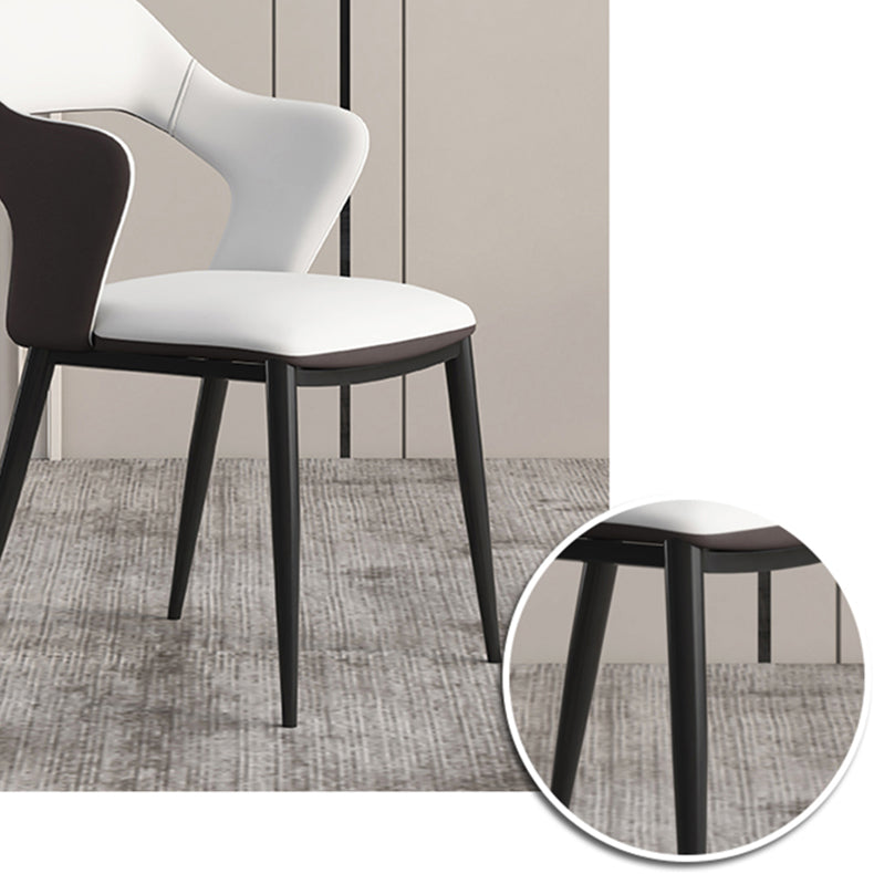 Contemporary Metal Dining Room Armchairs PU Leather Dining Chairs for Home Use Clearhalo ' kitchen&dining_furn' 'Dining Chairs' 'Dining Tables & Seating' 'dining_chair' 'furn' 'furn_dining_chair' 'Furniture' 'furniture_dining_chair' 'Kitchen & Dining Furniture' 'kitchen' 3825364