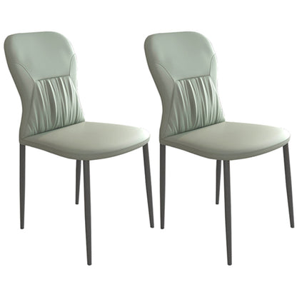 Contemporary Metal Dining Room Chairs PU Leather Dining Chairs for Home Use Light Green 2 Piece Set Clearhalo ' kitchen&dining_furn' 'Dining Chairs' 'Dining Tables & Seating' 'dining_chair' 'furn' 'furn_dining_chair' 'Furniture' 'furniture_dining_chair' 'Kitchen & Dining Furniture' 'kitchen' 3825371