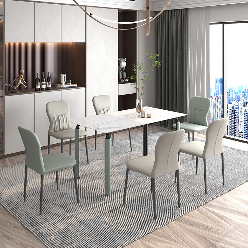 Contemporary Metal Dining Room Chairs PU Leather Dining Chairs for Home Use Clearhalo ' kitchen&dining_furn' 'Dining Chairs' 'Dining Tables & Seating' 'dining_chair' 'furn' 'furn_dining_chair' 'Furniture' 'furniture_dining_chair' 'Kitchen & Dining Furniture' 'kitchen' 3825374
