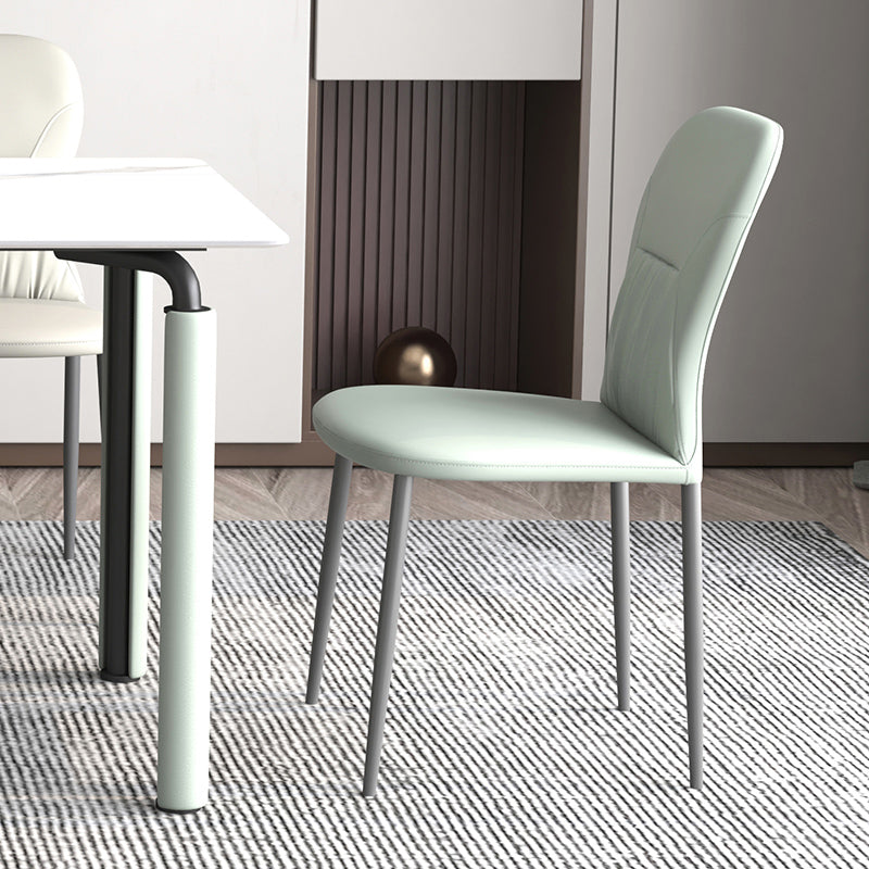 Contemporary Metal Dining Room Chairs PU Leather Dining Chairs for Home Use Clearhalo ' kitchen&dining_furn' 'Dining Chairs' 'Dining Tables & Seating' 'dining_chair' 'furn' 'furn_dining_chair' 'Furniture' 'furniture_dining_chair' 'Kitchen & Dining Furniture' 'kitchen' 3825377