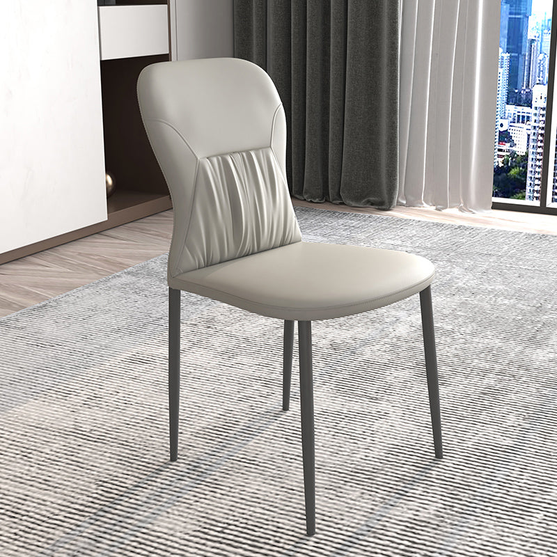 Contemporary Metal Dining Room Chairs PU Leather Dining Chairs for Home Use Clearhalo ' kitchen&dining_furn' 'Dining Chairs' 'Dining Tables & Seating' 'dining_chair' 'furn' 'furn_dining_chair' 'Furniture' 'furniture_dining_chair' 'Kitchen & Dining Furniture' 'kitchen' 3825384