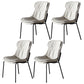 Scandinavian Style Microfiber Leather Dining Chairs Solid Back Armless Chair Light Gray 4 Piece Set Black Clearhalo ' kitchen&dining_furn' 'Dining Chairs' 'Dining Tables & Seating' 'dining_chair' 'furn' 'furn_dining_chair' 'Furniture' 'furniture_dining_chair' 'Kitchen & Dining Furniture' 'kitchen' 3825392