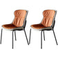 Scandinavian Style Microfiber Leather Dining Chairs Solid Back Armless Chair Orange 2 Piece Set Black Clearhalo ' kitchen&dining_furn' 'Dining Chairs' 'Dining Tables & Seating' 'dining_chair' 'furn' 'furn_dining_chair' 'Furniture' 'furniture_dining_chair' 'Kitchen & Dining Furniture' 'kitchen' 3825395