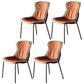 Scandinavian Style Microfiber Leather Dining Chairs Solid Back Armless Chair Orange 4 Piece Set Black Clearhalo ' kitchen&dining_furn' 'Dining Chairs' 'Dining Tables & Seating' 'dining_chair' 'furn' 'furn_dining_chair' 'Furniture' 'furniture_dining_chair' 'Kitchen & Dining Furniture' 'kitchen' 3825397