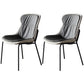 Scandinavian Style Microfiber Leather Dining Chairs Solid Back Armless Chair Dark Gray 2 Piece Set Black Clearhalo ' kitchen&dining_furn' 'Dining Chairs' 'Dining Tables & Seating' 'dining_chair' 'furn' 'furn_dining_chair' 'Furniture' 'furniture_dining_chair' 'Kitchen & Dining Furniture' 'kitchen' 3825402