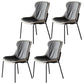 Scandinavian Style Microfiber Leather Dining Chairs Solid Back Armless Chair Dark Gray 4 Piece Set Black Clearhalo ' kitchen&dining_furn' 'Dining Chairs' 'Dining Tables & Seating' 'dining_chair' 'furn' 'furn_dining_chair' 'Furniture' 'furniture_dining_chair' 'Kitchen & Dining Furniture' 'kitchen' 3825403