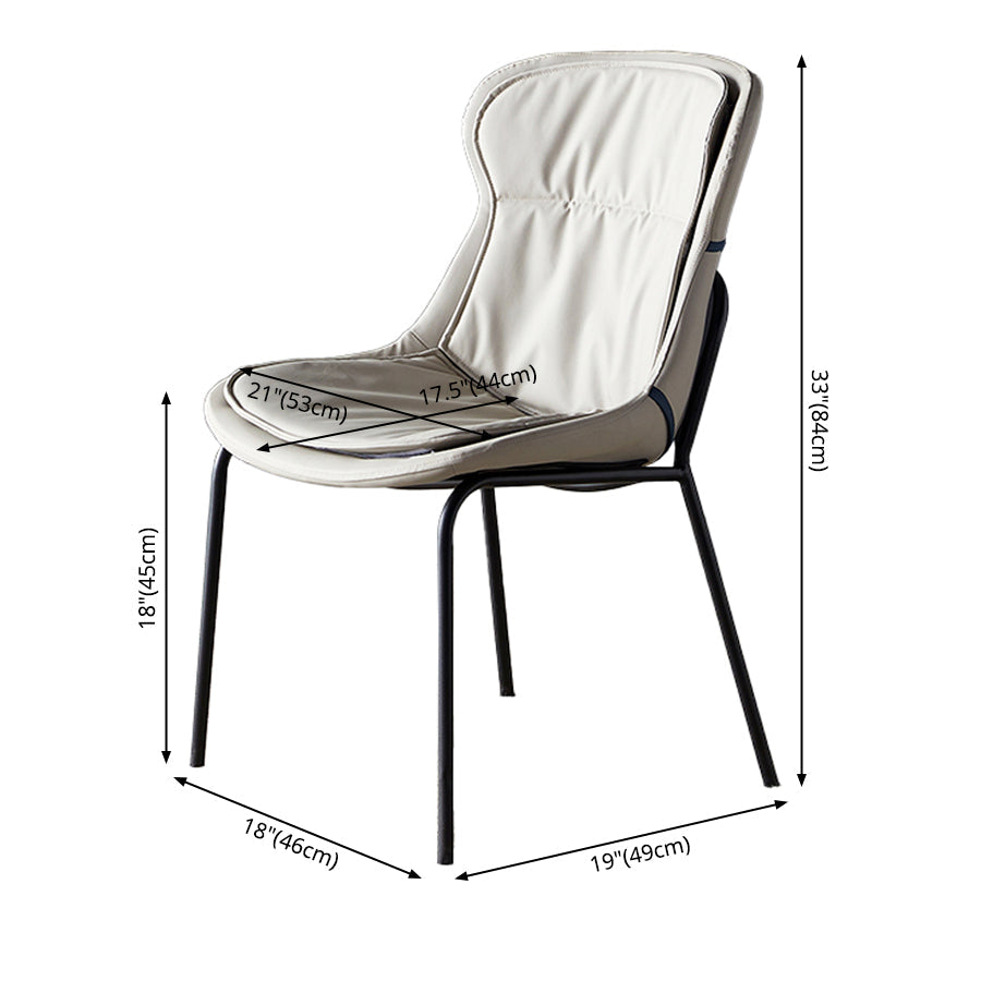 Scandinavian Style Microfiber Leather Dining Chairs Solid Back Armless Chair Clearhalo ' kitchen&dining_furn' 'Dining Chairs' 'Dining Tables & Seating' 'dining_chair' 'furn' 'furn_dining_chair' 'Furniture' 'furniture_dining_chair' 'Kitchen & Dining Furniture' 'kitchen' 3825406