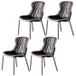 Scandinavian Style Microfiber Leather Dining Chairs Solid Back Armless Chair Dark Brown 4 Piece Set Black Clearhalo ' kitchen&dining_furn' 'Dining Chairs' 'Dining Tables & Seating' 'dining_chair' 'furn' 'furn_dining_chair' 'Furniture' 'furniture_dining_chair' 'Kitchen & Dining Furniture' 'kitchen' 3825410