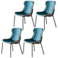 Scandinavian Style Microfiber Leather Dining Chairs Solid Back Armless Chair Green 4 Piece Set Black Clearhalo ' kitchen&dining_furn' 'Dining Chairs' 'Dining Tables & Seating' 'dining_chair' 'furn' 'furn_dining_chair' 'Furniture' 'furniture_dining_chair' 'Kitchen & Dining Furniture' 'kitchen' 3825415