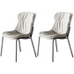 Scandinavian Style Microfiber Leather Dining Chairs Solid Back Armless Chair Light Gray 2 Piece Set Gray Clearhalo ' kitchen&dining_furn' 'Dining Chairs' 'Dining Tables & Seating' 'dining_chair' 'furn' 'furn_dining_chair' 'Furniture' 'furniture_dining_chair' 'Kitchen & Dining Furniture' 'kitchen' 3825417