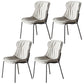 Scandinavian Style Microfiber Leather Dining Chairs Solid Back Armless Chair Light Gray 4 Piece Set Gray Clearhalo ' kitchen&dining_furn' 'Dining Chairs' 'Dining Tables & Seating' 'dining_chair' 'furn' 'furn_dining_chair' 'Furniture' 'furniture_dining_chair' 'Kitchen & Dining Furniture' 'kitchen' 3825418