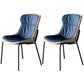Scandinavian Style Microfiber Leather Dining Chairs Solid Back Armless Chair Blue 2 Piece Set Black Clearhalo ' kitchen&dining_furn' 'Dining Chairs' 'Dining Tables & Seating' 'dining_chair' 'furn' 'furn_dining_chair' 'Furniture' 'furniture_dining_chair' 'Kitchen & Dining Furniture' 'kitchen' 3825420