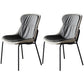 Scandinavian Style Microfiber Leather Dining Chairs Solid Back Armless Chair Dark Gray 2 Piece Set Gray Clearhalo ' kitchen&dining_furn' 'Dining Chairs' 'Dining Tables & Seating' 'dining_chair' 'furn' 'furn_dining_chair' 'Furniture' 'furniture_dining_chair' 'Kitchen & Dining Furniture' 'kitchen' 3825423