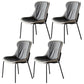 Scandinavian Style Microfiber Leather Dining Chairs Solid Back Armless Chair Dark Gray 4 Piece Set Gray Clearhalo ' kitchen&dining_furn' 'Dining Chairs' 'Dining Tables & Seating' 'dining_chair' 'furn' 'furn_dining_chair' 'Furniture' 'furniture_dining_chair' 'Kitchen & Dining Furniture' 'kitchen' 3825424