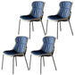 Scandinavian Style Microfiber Leather Dining Chairs Solid Back Armless Chair Blue 4 Piece Set Gray Clearhalo ' kitchen&dining_furn' 'Dining Chairs' 'Dining Tables & Seating' 'dining_chair' 'furn' 'furn_dining_chair' 'Furniture' 'furniture_dining_chair' 'Kitchen & Dining Furniture' 'kitchen' 3825427