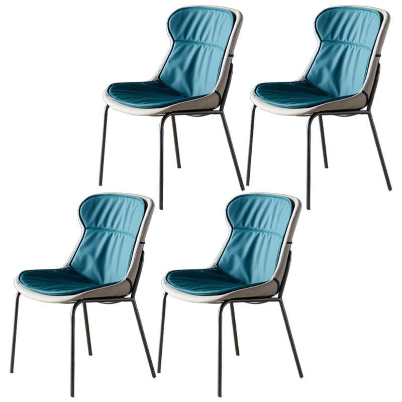 Scandinavian Style Microfiber Leather Dining Chairs Solid Back Armless Chair Green 4 Piece Set Gray Clearhalo ' kitchen&dining_furn' 'Dining Chairs' 'Dining Tables & Seating' 'dining_chair' 'furn' 'furn_dining_chair' 'Furniture' 'furniture_dining_chair' 'Kitchen & Dining Furniture' 'kitchen' 3825430