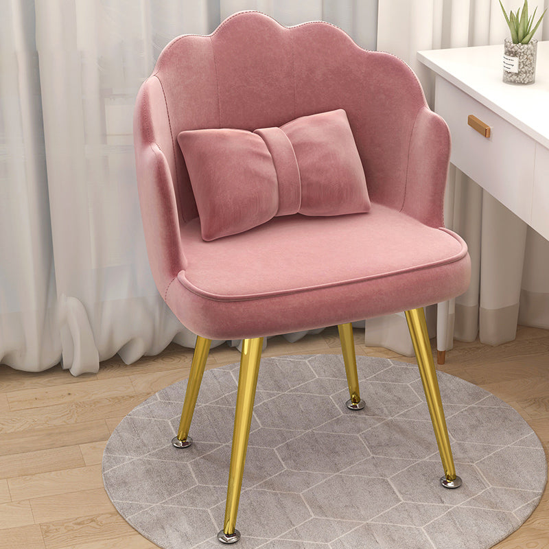 Modern Dining Side Chair with Metal Legs Solid Back Armchair for Home Use Cameo Brown 1 Piece Brass Gold Clearhalo ' kitchen&dining_furn' 'Dining Chairs' 'Dining Tables & Seating' 'dining_chair' 'furn' 'furn_dining_chair' 'Furniture' 'furniture_dining_chair' 'Kitchen & Dining Furniture' 'kitchen' 3825435