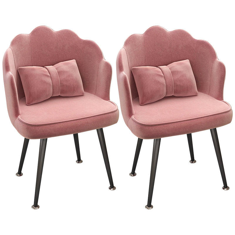 Modern Dining Side Chair with Metal Legs Solid Back Armchair for Home Use Cameo Brown 2 Piece Set Black Clearhalo ' kitchen&dining_furn' 'Dining Chairs' 'Dining Tables & Seating' 'dining_chair' 'furn' 'furn_dining_chair' 'Furniture' 'furniture_dining_chair' 'Kitchen & Dining Furniture' 'kitchen' 3825442