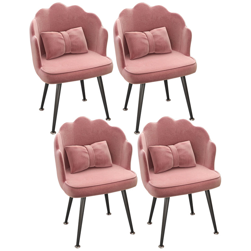 Modern Dining Side Chair with Metal Legs Solid Back Armchair for Home Use Cameo Brown 4 Piece Set Black Clearhalo ' kitchen&dining_furn' 'Dining Chairs' 'Dining Tables & Seating' 'dining_chair' 'furn' 'furn_dining_chair' 'Furniture' 'furniture_dining_chair' 'Kitchen & Dining Furniture' 'kitchen' 3825444